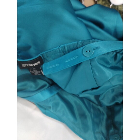 Lane Bryant Dress Women's 24 Sweetheart Neck Zip Lined Aqua Sateen Formal Dance - Picture 9 of 9